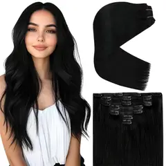 GENERICO - 60cm Elegante Peluca De Fibra Pelucas Largas Y Lisas-Negro