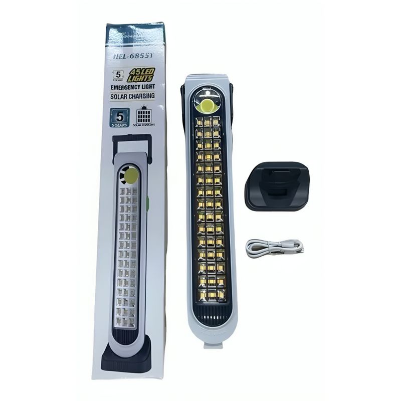 GENERICO - Lámpara De Barra Solar Foco Luz Emergencia Recargable 45 Led