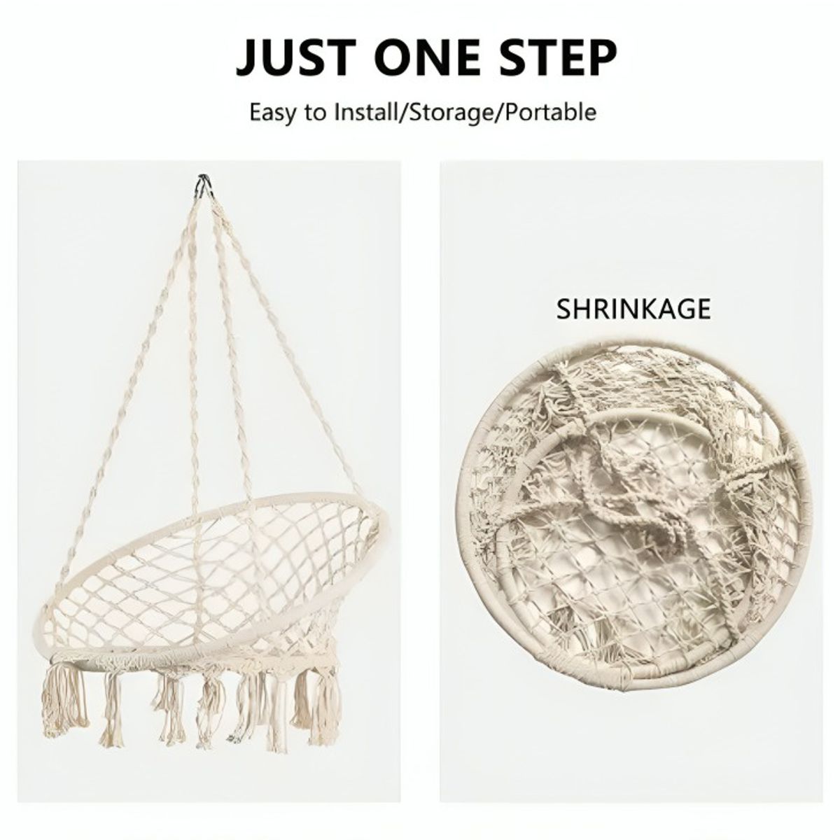 GENERICO - Silla Hamaca Columpio Colgante Terraza Jardin Color Blanco - lanco