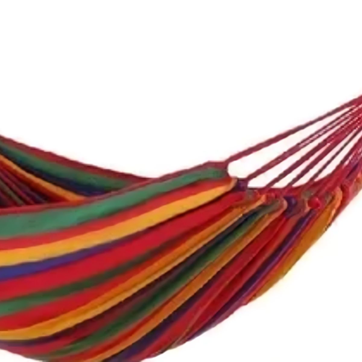 GENERICO - HAMACA COLGANTE 180X150CM DE ALGODON 2 PLAZAS ROJA