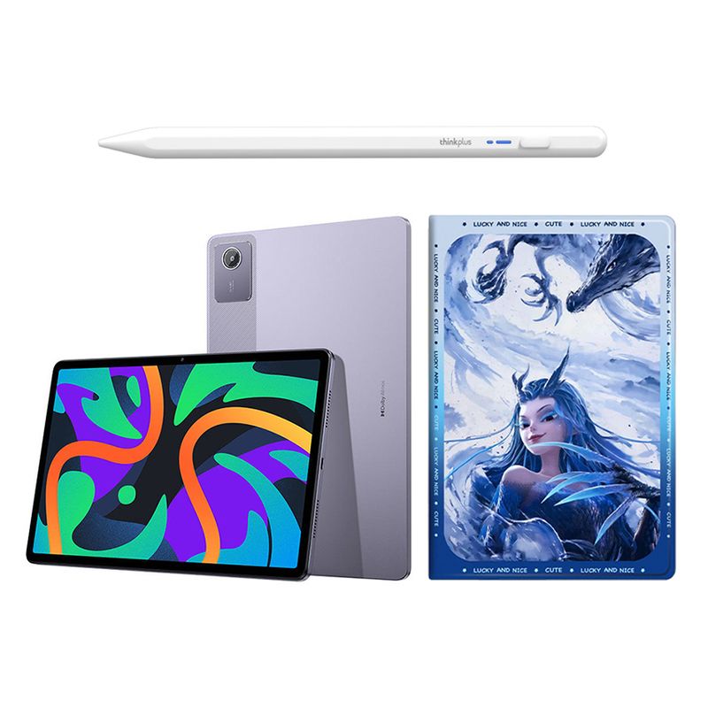 LENOVO - Tablet Lenovo Pad 2024 8GB+128GB WiFi Púrpura y Bolígrafo táctil y Funda protectora.