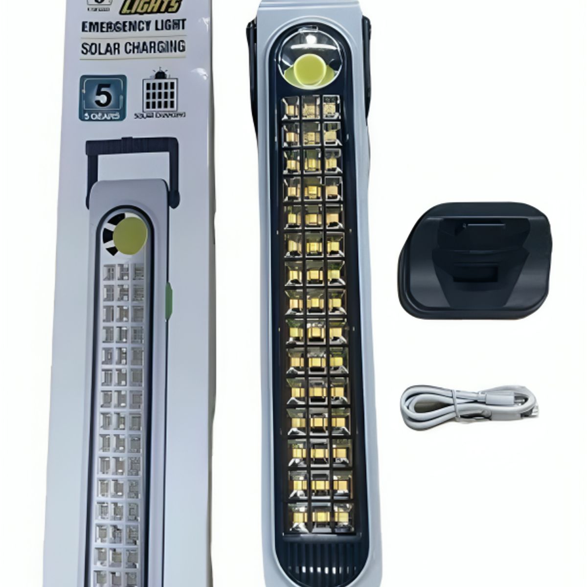 GENERICO - Lámpara De Barra Solar Foco Luz Emergencia Recargable 45 Led