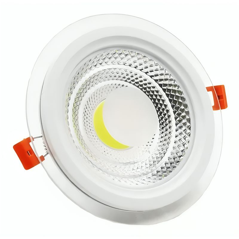 GENERICO - Foco Panel Vidrio Redondo Embutido Luz Led Cálida 18w