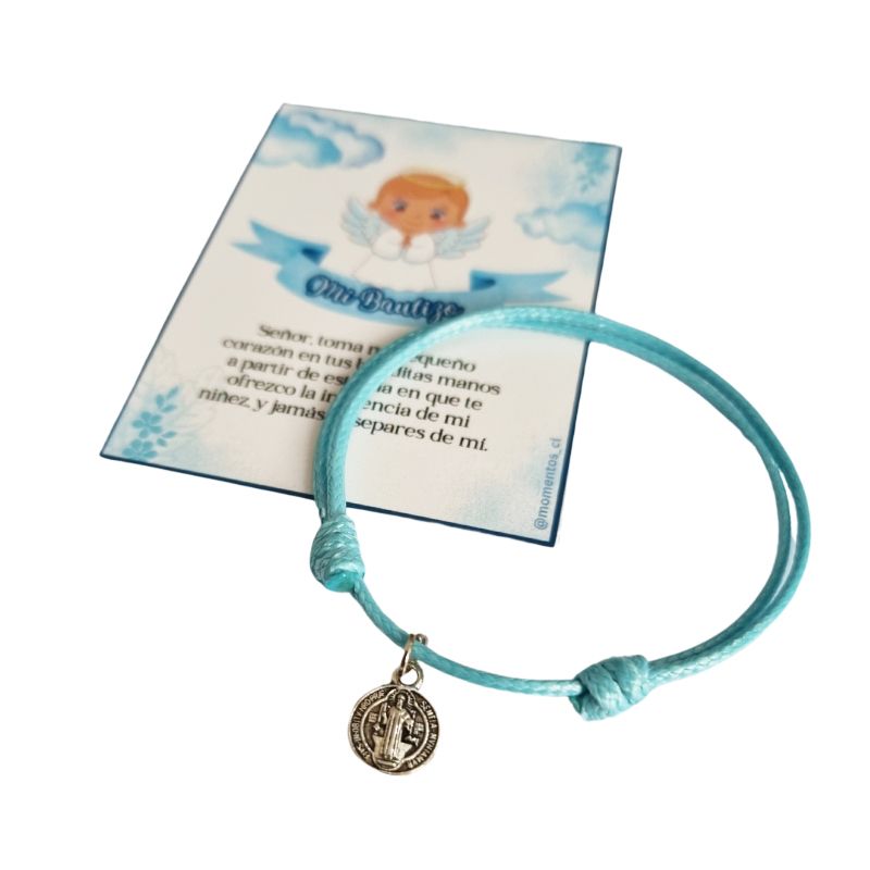 GENERICO - Recuerdos Encintados Bautizo 12 Pulseras Bautismo + Tarjetas