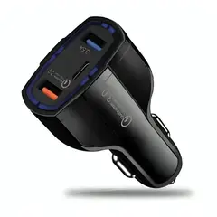 GENERICO - CARGADOR RÁPIDO AUTO 2 PUERTOS USB 1 PD QC 3.0 TECNOLAB
