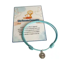 GENERICO - Recuerdos Primera Comunion Encintados 12 Pulseras + Tarjetas