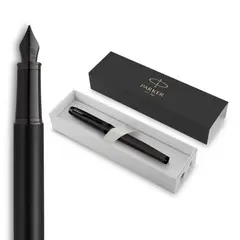 PARKER - Pluma Fuente IM Negro Matte BT Tinta Azul