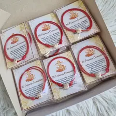 GENERICO - Recuerdos Primera Comunion Encintados 12 Pulseras + Tarjetas