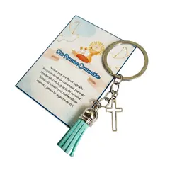 GENERICO - Primera Comunion 12 Llaveros + Tarjetas Recuerdos Encintados