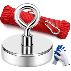 KUANGYE - Imán 227kg Doble Potente Redondo Cilíndrico Neodimio Pesca