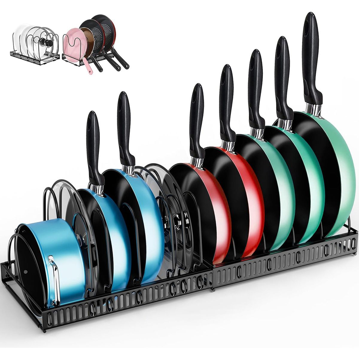 GENERICO - Organizador De Ollas Y Sartenes 13 Compartimentos Ajustables