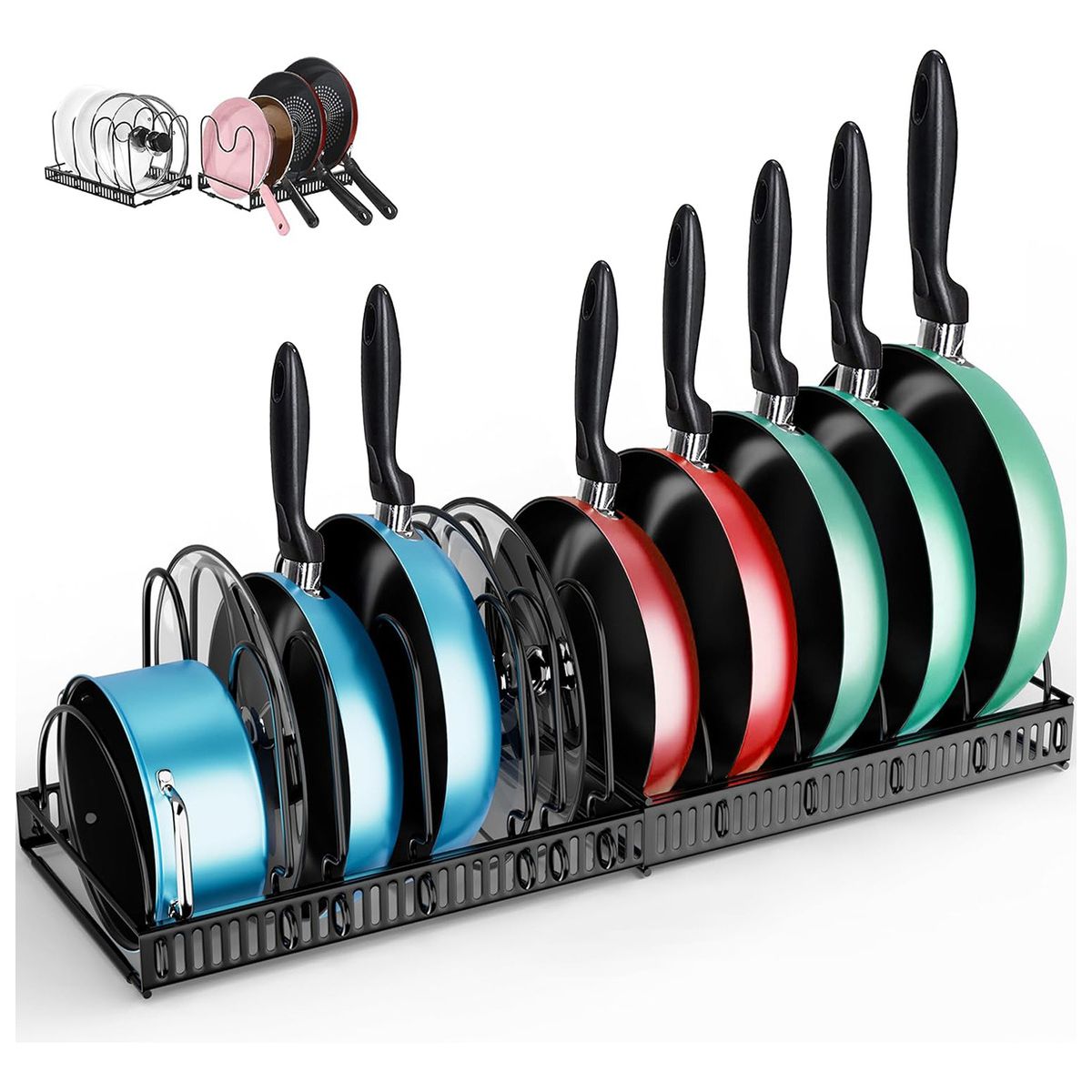 GENERICO - Organizador De Ollas Y Sartenes 13 Compartimentos Ajustables