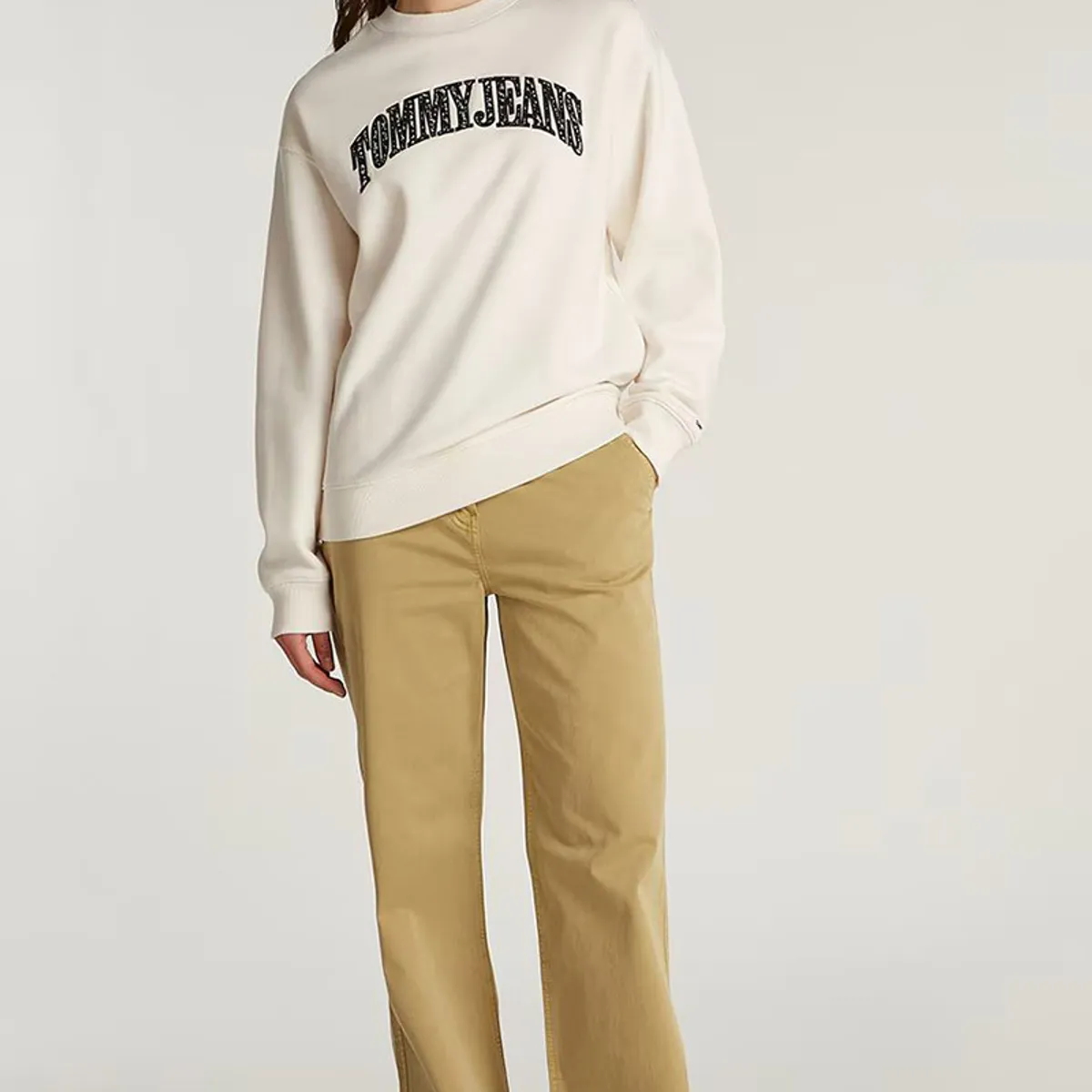 TOMMY HILFIGER - Polerón Relaxed Con Logo De Flores Blanco Tommy Jeans