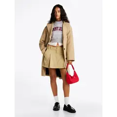 TOMMY HILFIGER - Minifalda Plisada Con Bolsillos Beige Tommy Jeans