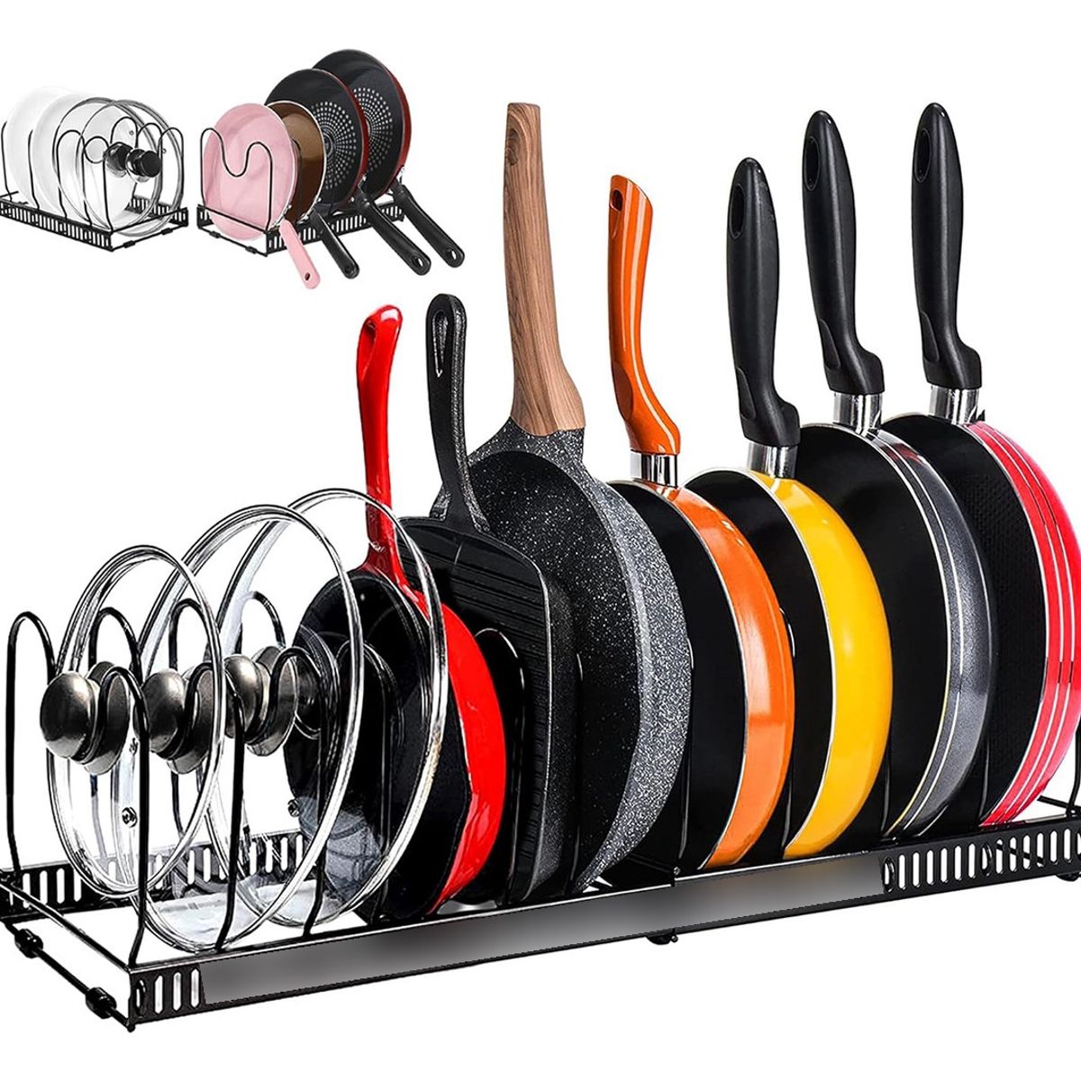 GENERICO - Organizador De Ollas Y Sartenes 10 Compartimentos Ajustables