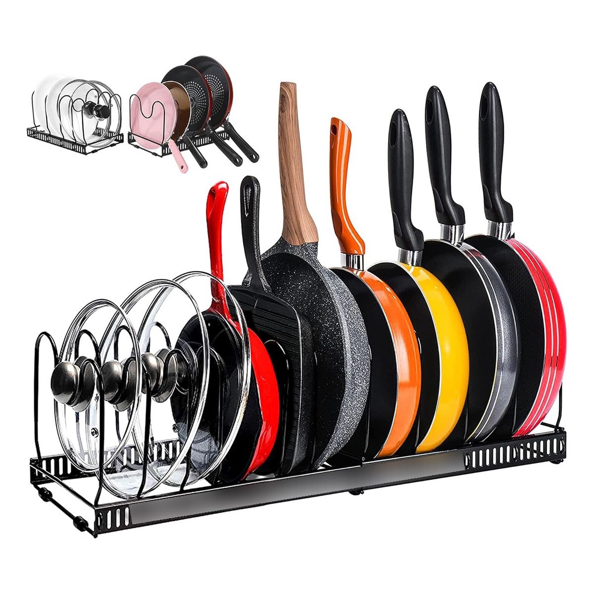 GENERICO - Organizador De Ollas Y Sartenes 10 Compartimentos Ajustables