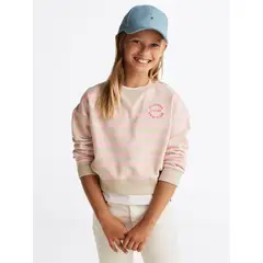 TOMMY HILFIGER - Polerón Stripe New York Logo Rosado