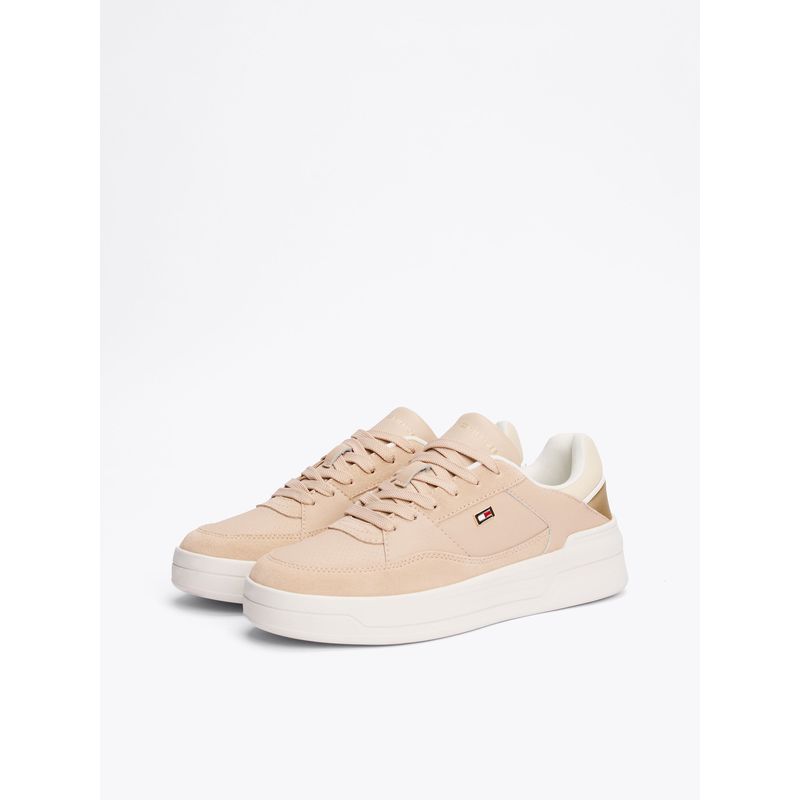 TOMMY HILFIGER - Zapatillas Essential Basket Metallic Beige Tommy Hilfiger