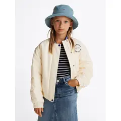 TOMMY HILFIGER - Chaqueta Bomber Varsity De Satén Beige