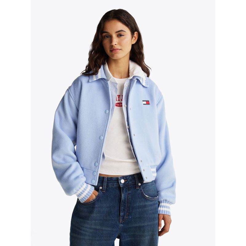 TOMMY HILFIGER - Chaqueta Bomber De Estilo Varsity Celeste Tommy Jeans