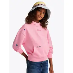 TOMMY HILFIGER - Polerón Hoodie Con Estrellas Bordadas Rosado