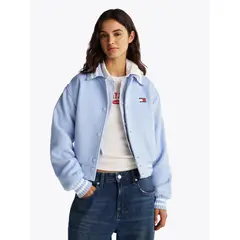 TOMMY HILFIGER - Chaqueta Bomber De Estilo Varsity Celeste Tommy Jeans