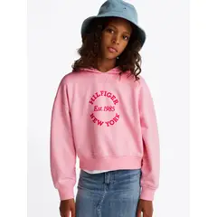TOMMY HILFIGER - Polerón Hoodie New York Con Logo Rosado