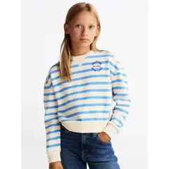 TOMMY HILFIGER - Polerón Stripe New York Logo Celeste