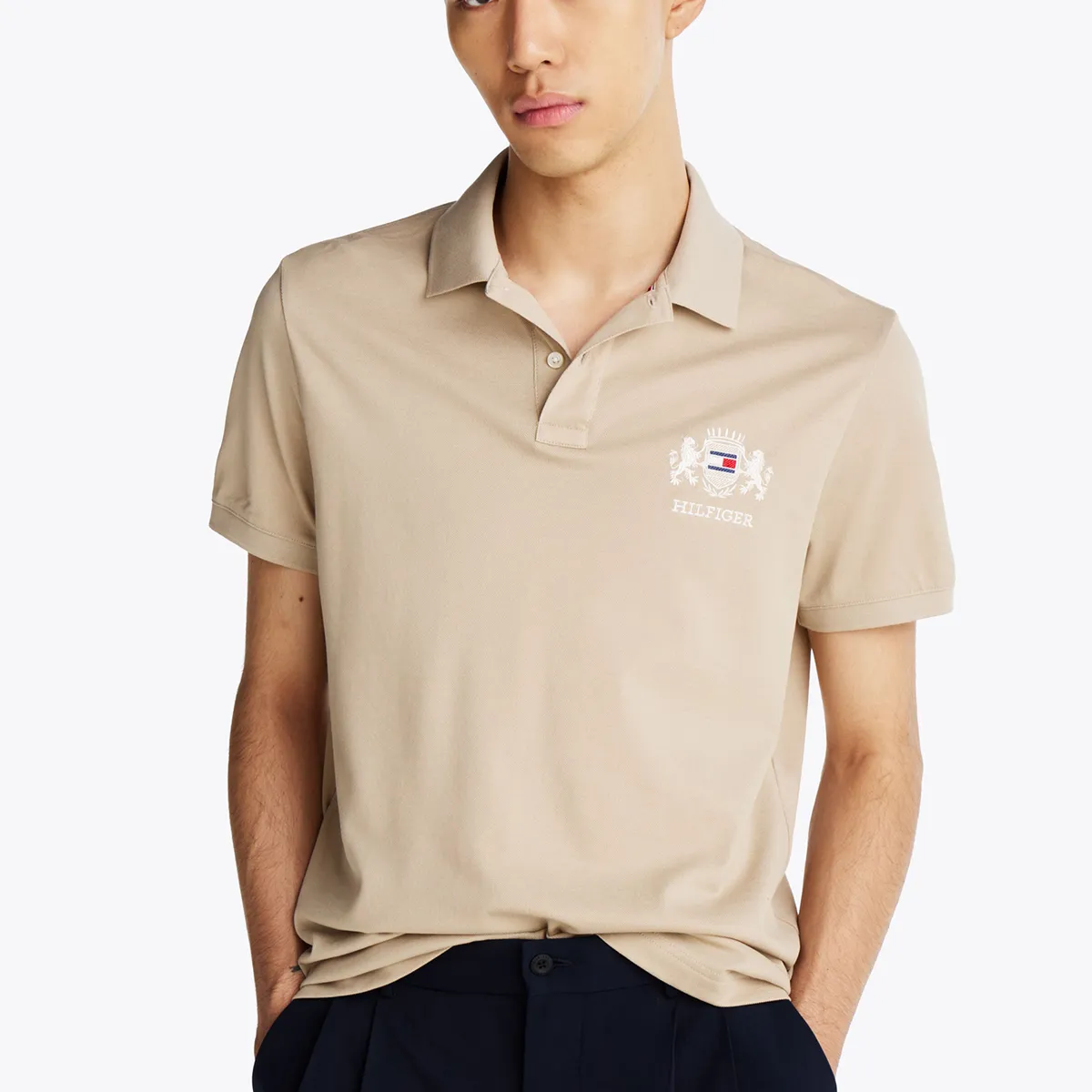 TOMMY HILFIGER - Polo Icon Graphic Regular Fit Beige Tommy Hilfiger