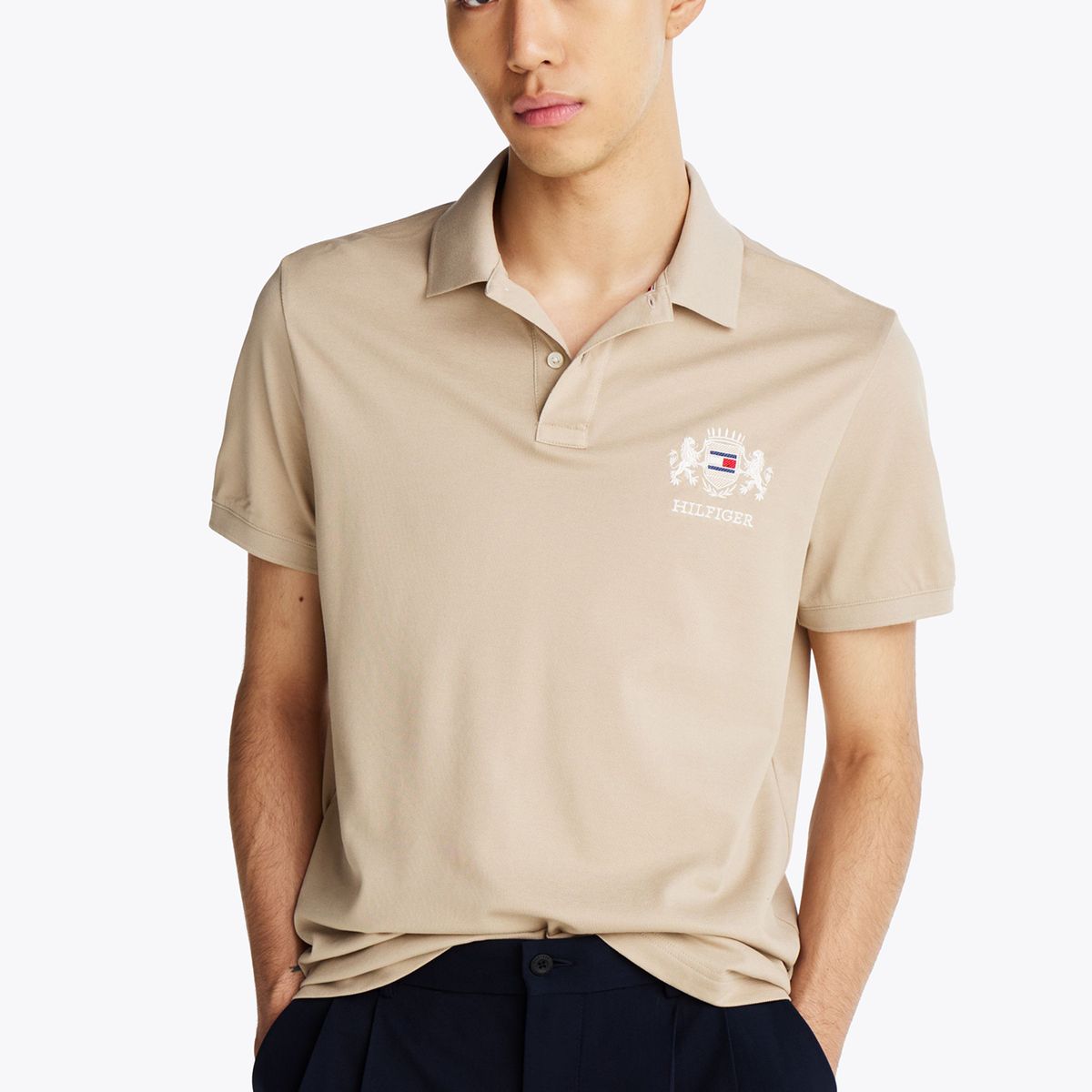 TOMMY HILFIGER - Polo Icon Graphic Regular Fit Beige Tommy Hilfiger