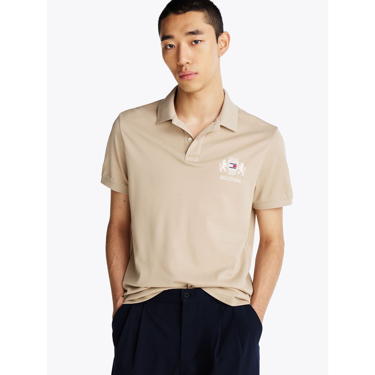 TOMMY HILFIGER - Polo Icon Graphic Regular Fit Beige Tommy Hilfiger
