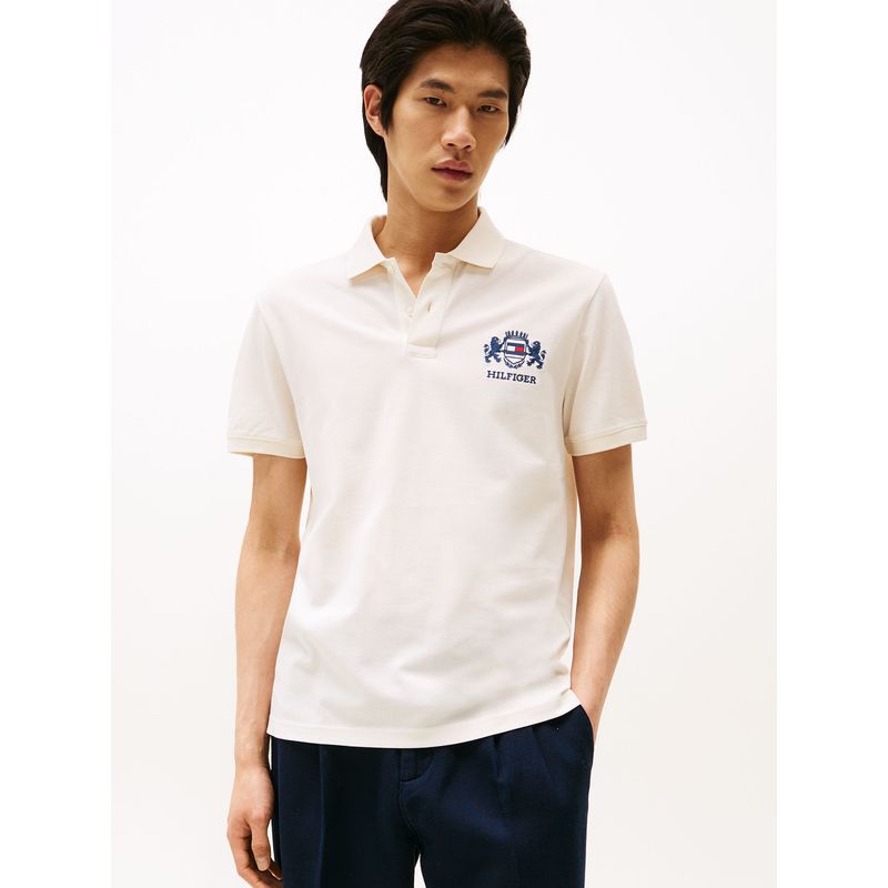 TOMMY HILFIGER - Polo Icon Graphic Regular Fit Blanco Tommy Hilfiger
