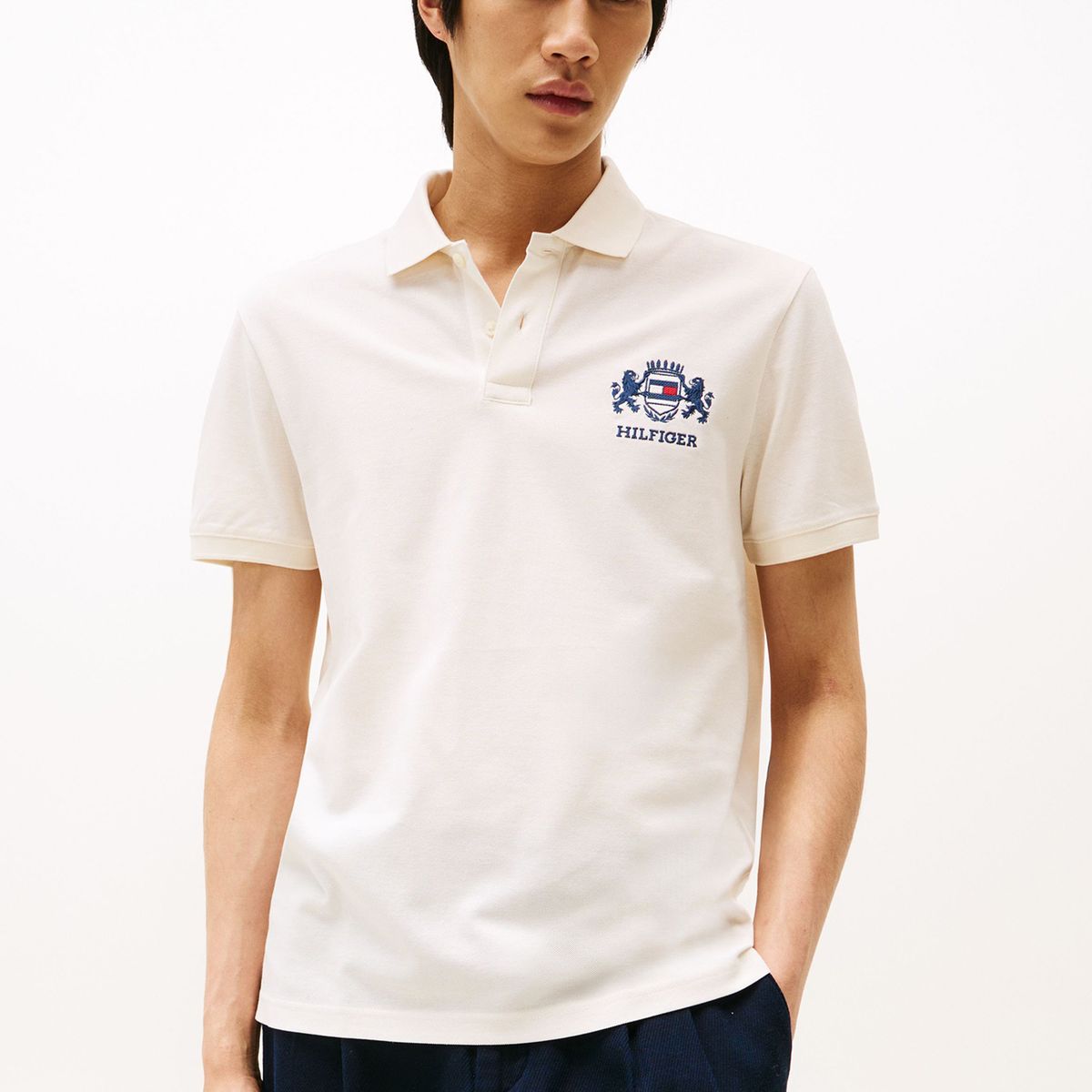 TOMMY HILFIGER - Polo Icon Graphic Regular Fit Blanco Tommy Hilfiger