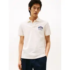 TOMMY HILFIGER - Polo Icon Graphic Regular Fit Blanco
