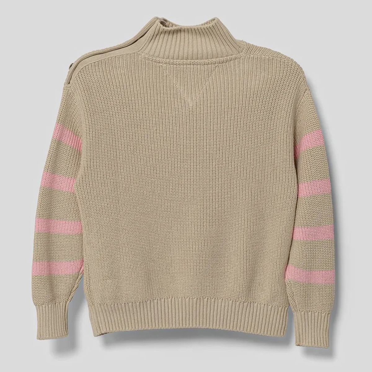 TOMMY HILFIGER - Sweater De Cuello Mock Beige Tommy Hilfiger