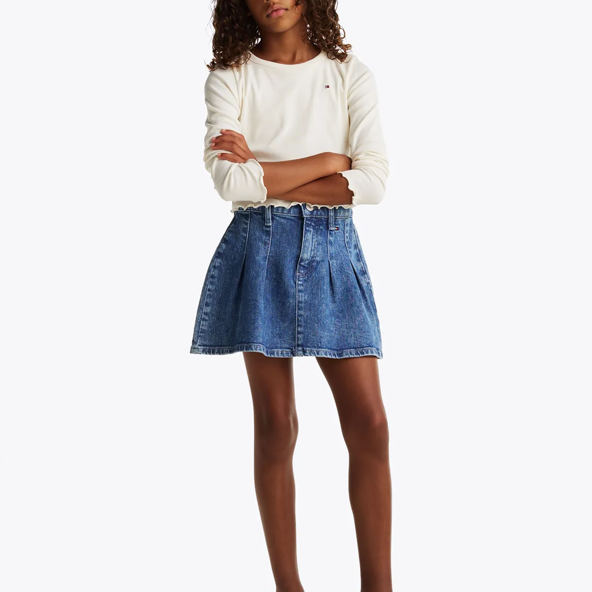 TOMMY HILFIGER - Polera De Manga Larga Texturizada Blanco Tommy Hilfiger