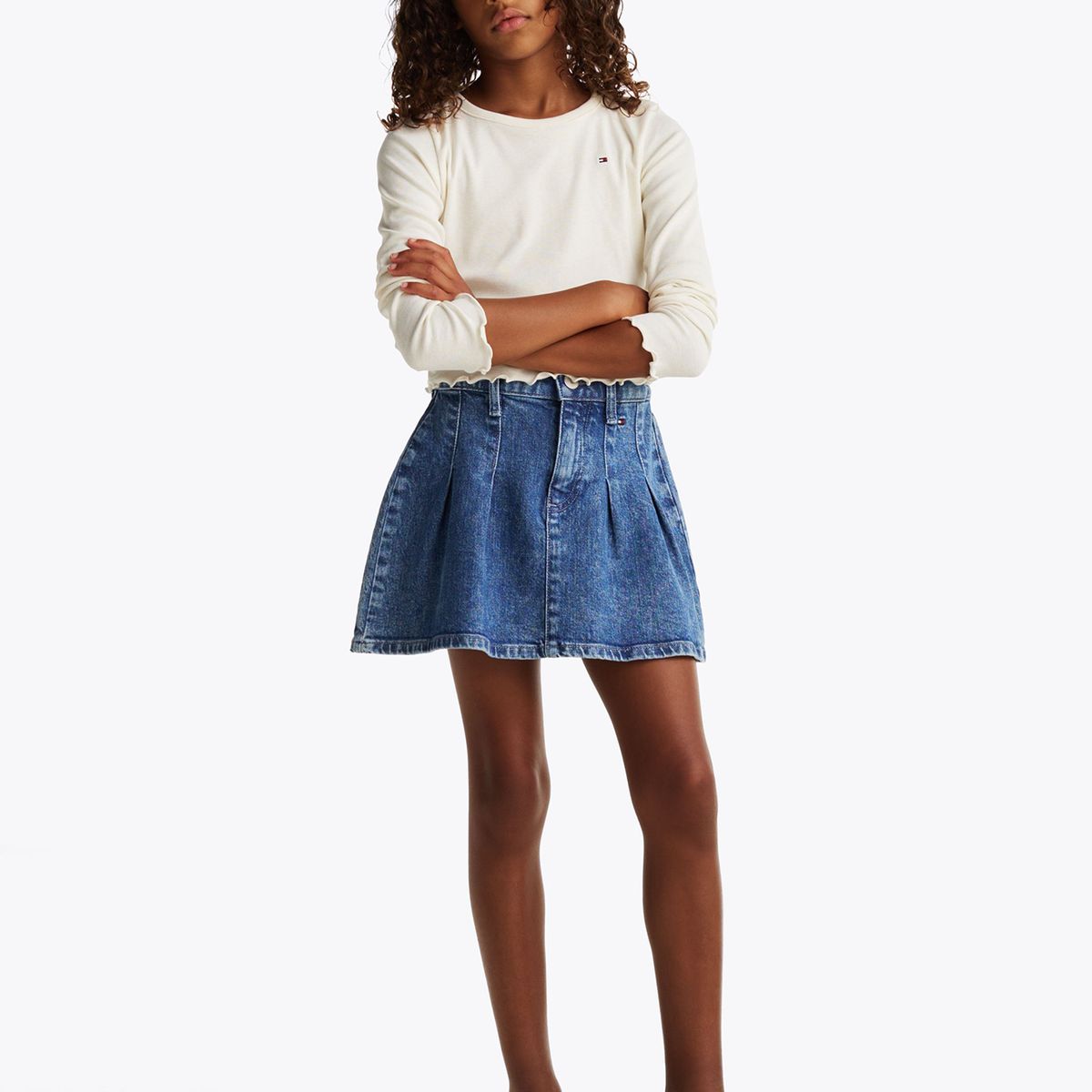 TOMMY HILFIGER - Polera De Manga Larga Texturizada Blanco Tommy Hilfiger