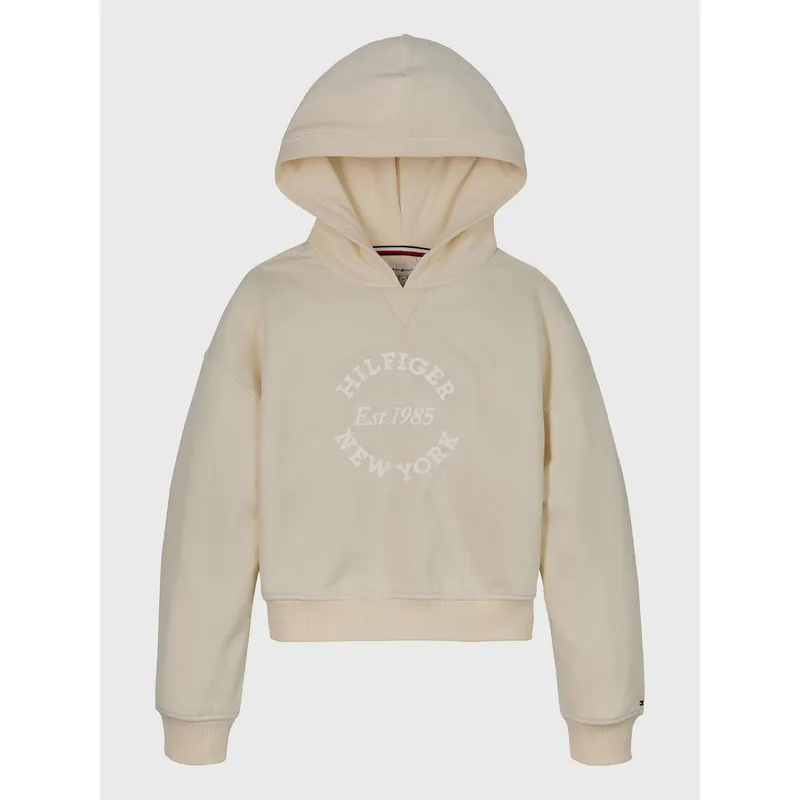 TOMMY HILFIGER - Polerón Hoodie New York Con Logo Beige Tommy Hilfiger