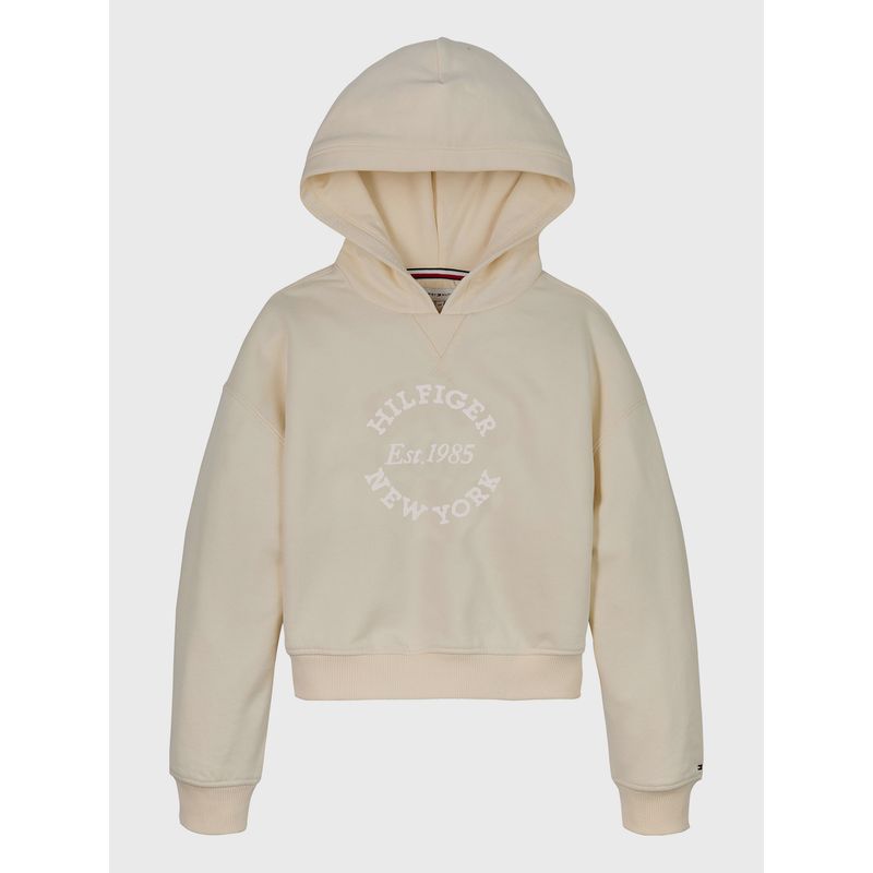 TOMMY HILFIGER - Polerón Hoodie New York Con Logo Beige Tommy Hilfiger