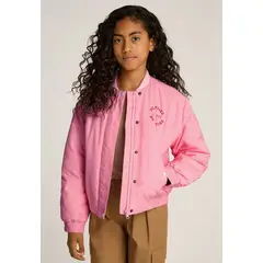 TOMMY HILFIGER - Chaqueta Bomber Varsity De Satén Rosado
