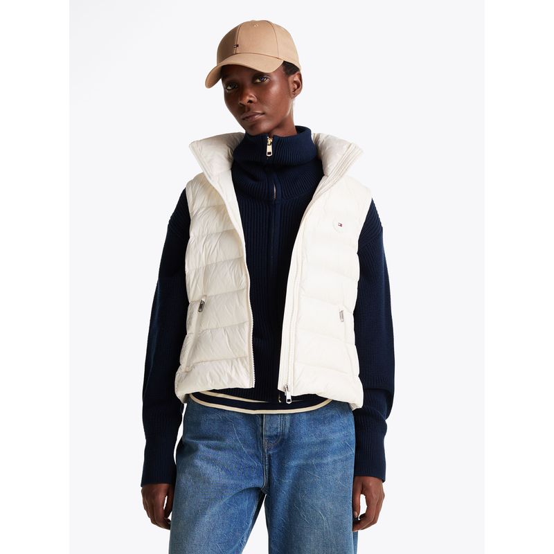 TOMMY HILFIGER - Parka Vest Repelente Al Agua Blanco Tommy Hilfiger