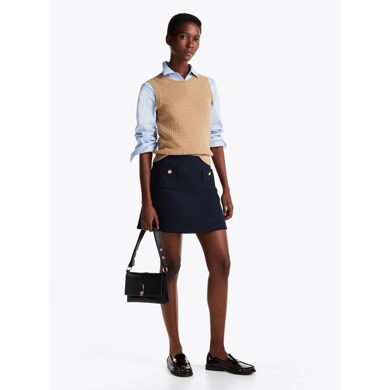 TOMMY HILFIGER - Minifalda Con Bolsillos Abotonados Azul Tommy Hilfiger