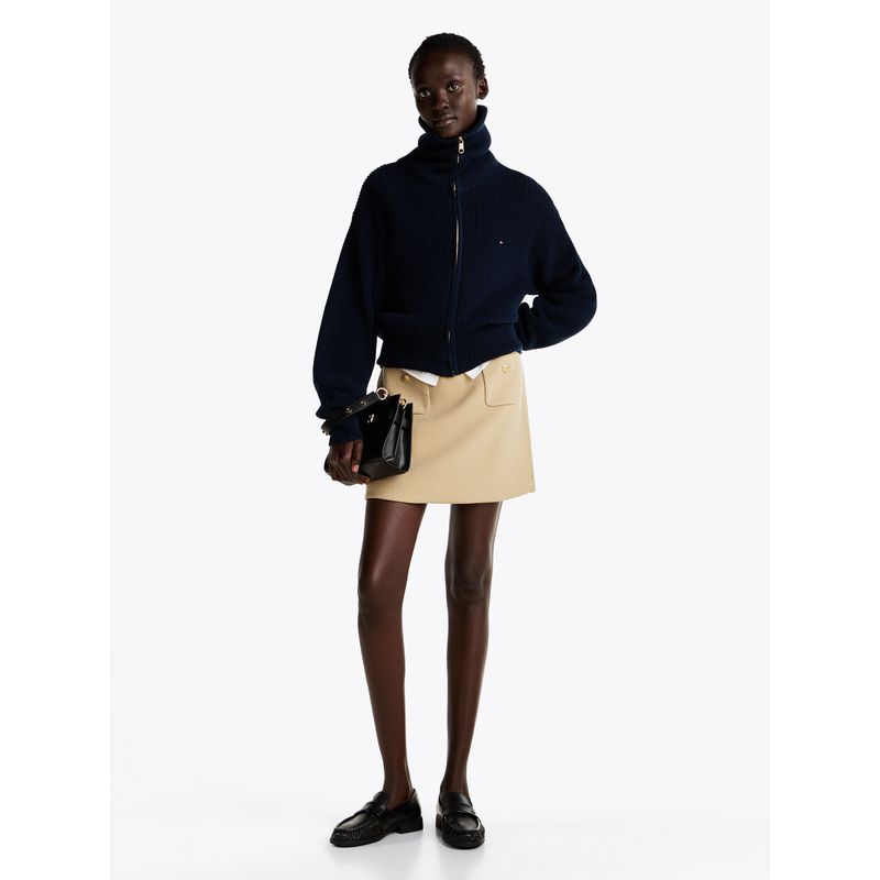 TOMMY HILFIGER - Minifalda Con Bolsillos Abotonados Beige Tommy Hilfiger