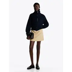 TOMMY HILFIGER - Minifalda Con Bolsillos Abotonados Beige