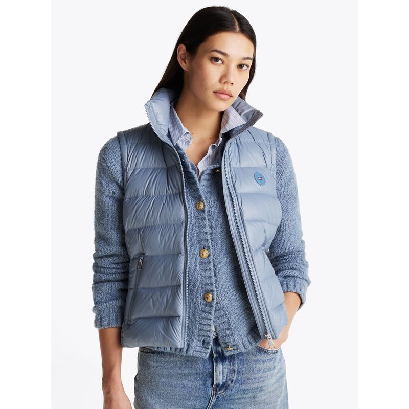 TOMMY HILFIGER - Parka Vest Repelente Al Agua Celeste Tommy Hilfiger
