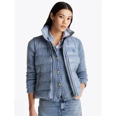TOMMY HILFIGER - Parka Vest Repelente Al Agua Celeste