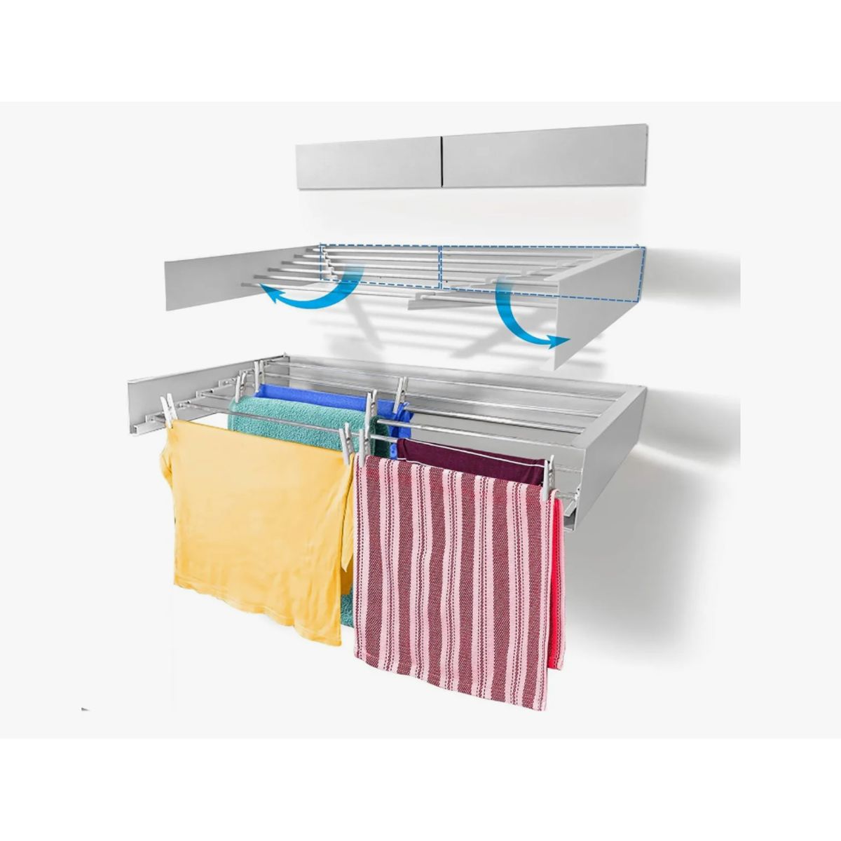 GENERICO - Tendedero Colgador De Ropa Plegable Retráctil De Pared 80cm