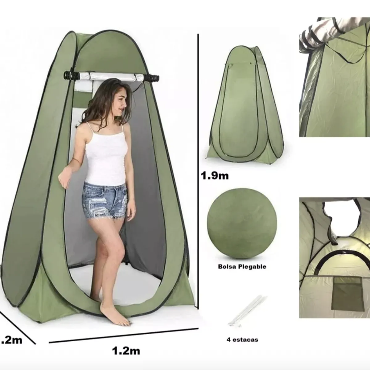 MOMO - Carpa Caseta D Baño Vestidor Portátil Para Camping 1 Persona