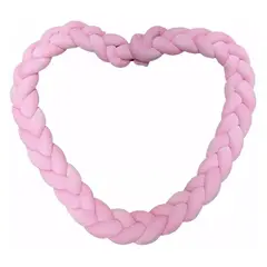 GENERICO - Cojín Trenza Protección Para Cuna De Bebés Rosa 3mts