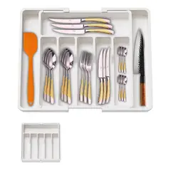 GENERICO - Estirable Caja De Organizador Cuberteros Para Cocina-Blanco